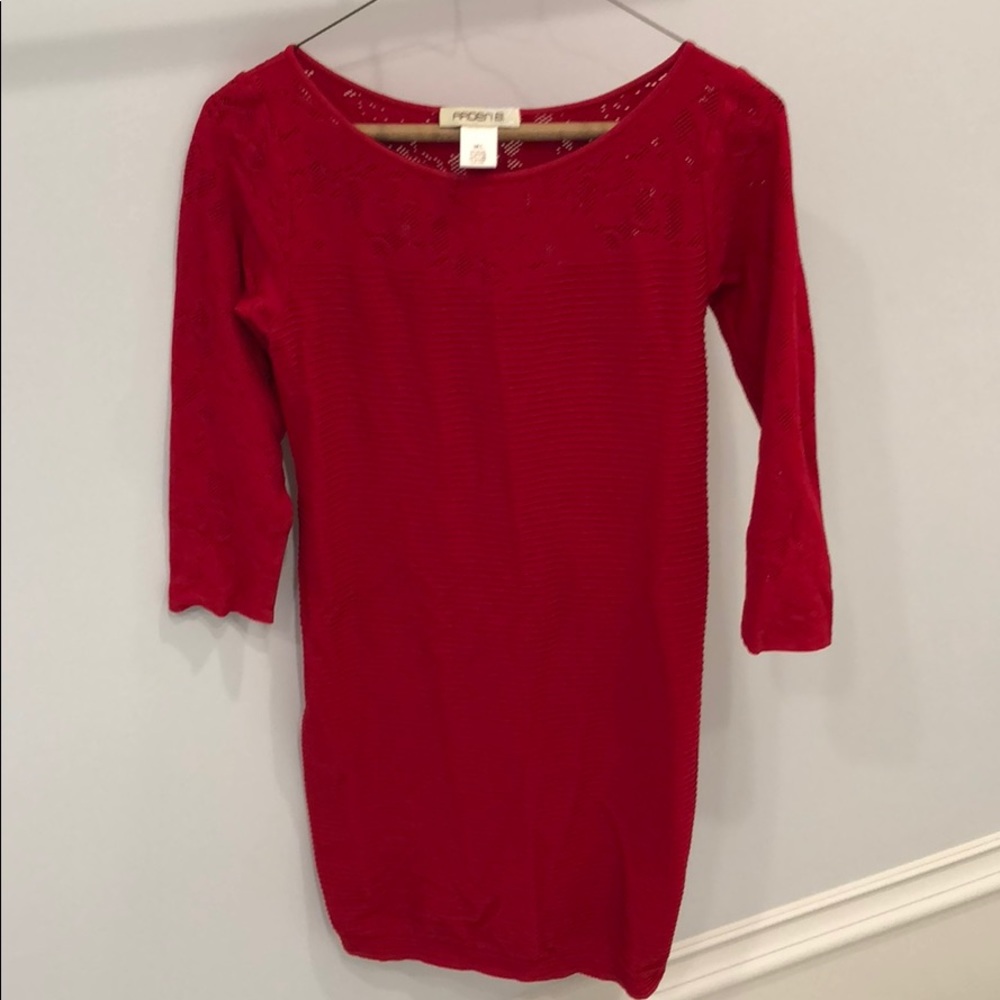 ‼️SOLD ❗️bodycon Stretch Red Lace Dress by Arde